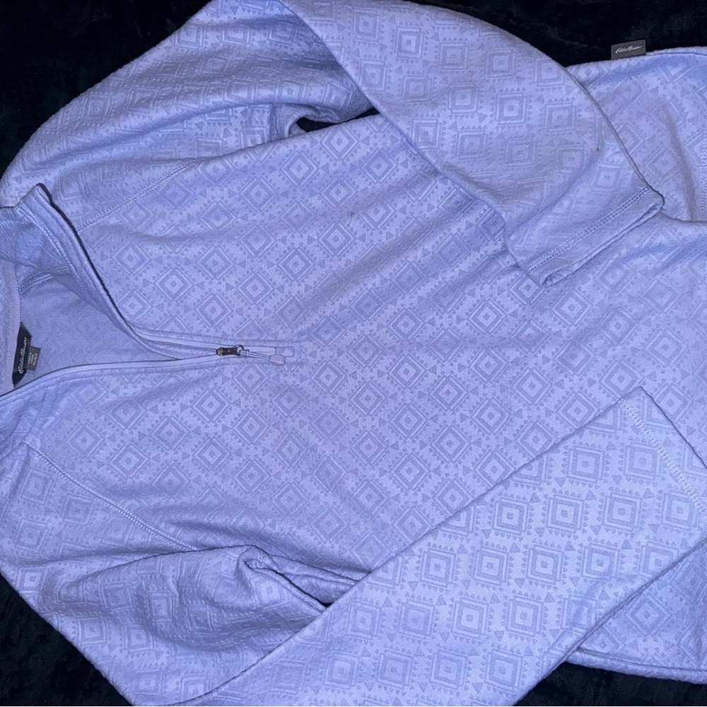 Eddie Bauer Blue Geometric Zip-Up Jacket